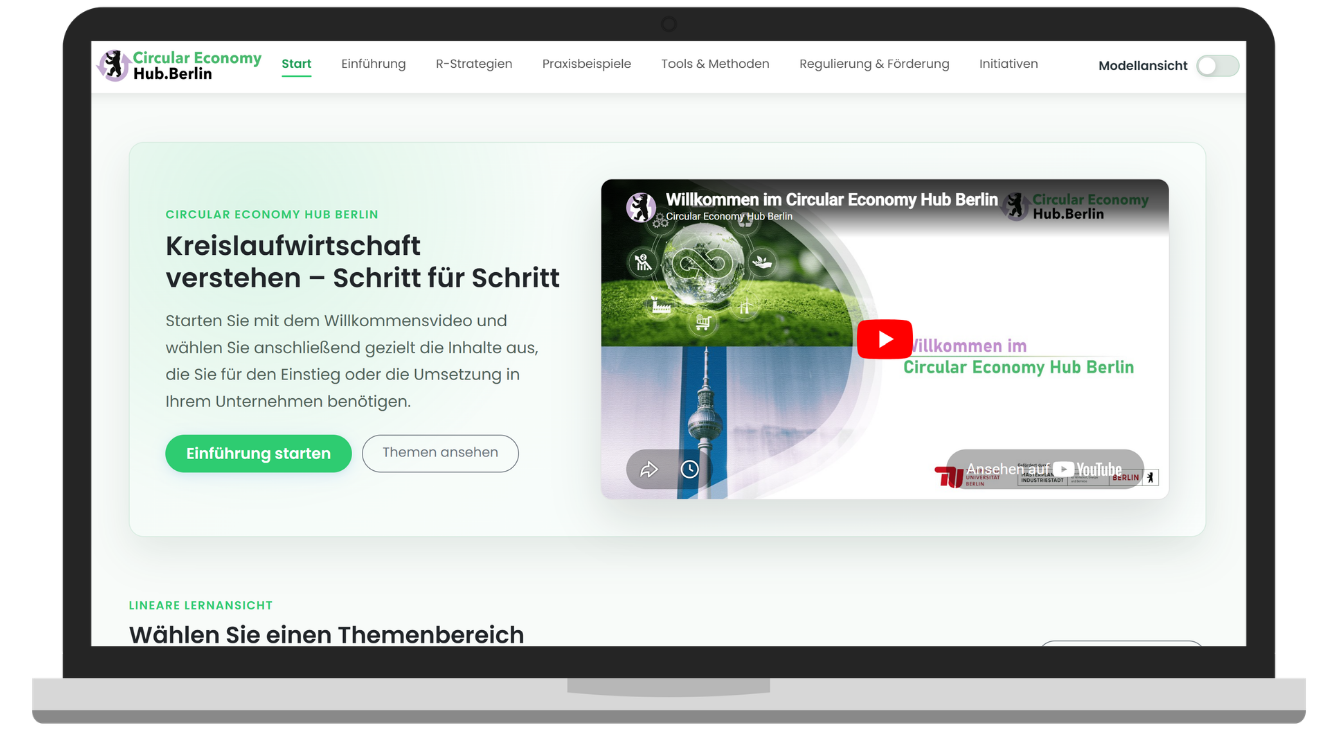 Vorschau der Lernplattform auf einem Laptop
